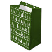 Fancy Christmas Tree Green Gift Bag ミディアムペーパーバッグ (正面アングル)