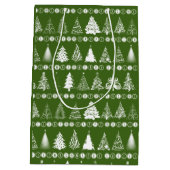 Fancy Christmas Tree Green Gift Bag ミディアムペーパーバッグ (裏面)