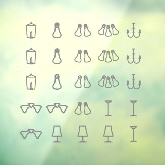 Fancy cling labels for switches. Grey. Small ウィンドウサイン