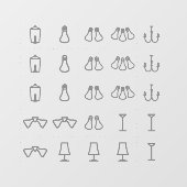 Fancy cling labels for switches. Grey. Small ウィンドウサイン (シート)