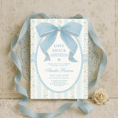 Fancy Coquette Sweet 16 Blue Bow Birthday 招待状