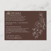 Fancy Dark Cocoa Floral Boho Chic Wedding Details エンクロージャーカード (正面)