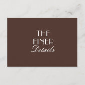 Fancy Dark Cocoa Floral Boho Chic Wedding Details エンクロージャーカード (裏面)