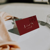 Fancy Deep Red Cream Old Money Wedding Place Cards テーブルナンバー