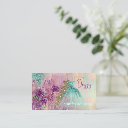 Fancy Dresses Tailor Abstract Glitter 名刺 (スタンド正面)