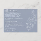 Fancy Dusty Blue Floral Boho Chic Wedding Details エンクロージャーカード (正面)