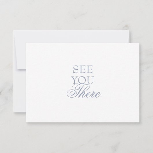 Fancy Dusty Blue Floral Boho Wedding RSVP (裏面)