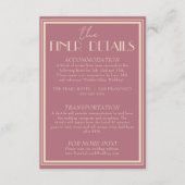 Fancy Dusty Rose Ivory Old Money Wedding Details  エンクロージャーカード (正面)