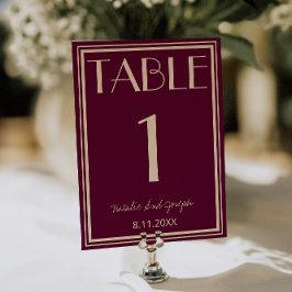 Fancy Fig Beige Old Money Wedding Table Number 招待状