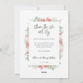 Fancy First Christmas Poinsettias Frame Photo シーズンカード (裏面)