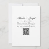 Fancy Floral Black White Botanical QR Code Wedding 招待状 (裏面)