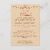 Fancy Floral Boho Beige Terracotta Wedding Details エンクロージャーカード (正面)