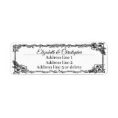 Fancy Floral Frame Custom Name Return Address ラベル (正面)