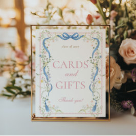 Fancy Florals Graduation Cards and Gifts Sign ポスター
