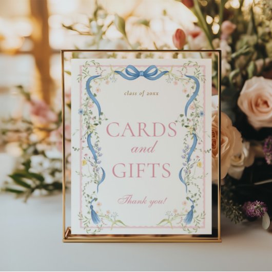 Fancy Florals Graduation Cards and Gifts Sign ポスター