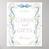 Fancy Florals Graduation Cards and Gifts Sign ポスター (正面)