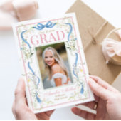 Fancy Florals Graduation Invitation 招待状