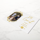 Fancy Frame Flowers Be our Guest White Wedding 箔招待状 (回転した状態)