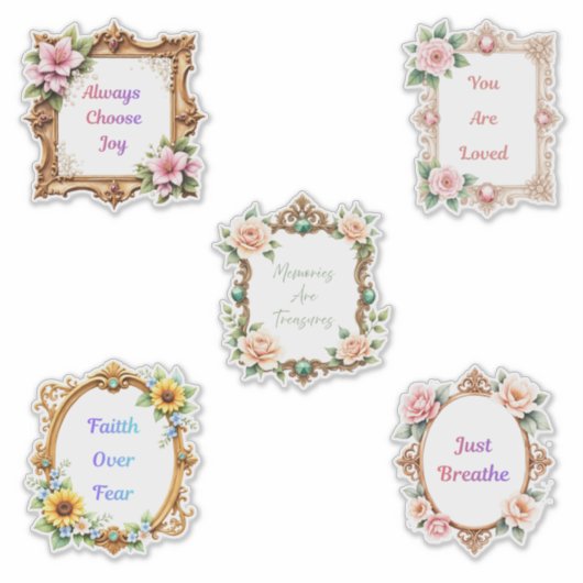 Fancy Frames Affirmations Sticker Sheet シール (正面)