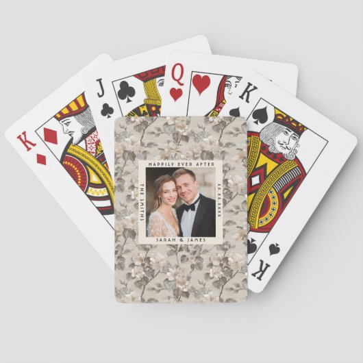 Fancy Gardenias Sparkle Countryside Wedding トランプ (裏面)