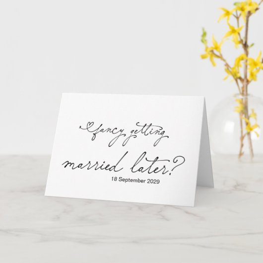 Fancy Getting Married Later Bride Groom Wedding カード (黄色い花)