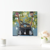 Fancy Giraffe スクエア壁時計 (ホーム)