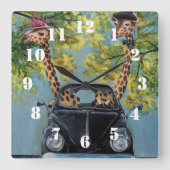 Fancy Giraffe スクエア壁時計 (正面)