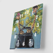 Fancy Giraffe スクエア壁時計 (傾斜)