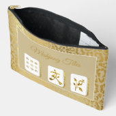 Fancy Gold and Tan Mahjong Tile Pouch アクセサリーポーチ (見開き)