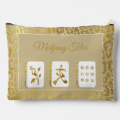 Fancy Gold and Tan Mahjong Tile Pouch アクセサリーポーチ (裏面)