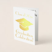 Fancy Gold Foil Graduation Party Invitation 箔カード (正面)