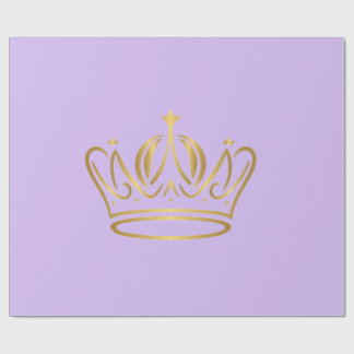 fancy golden crown iconed purple gift  ラッピングペーパー
