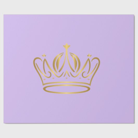 fancy golden crown iconed purple gift  ラッピングペーパー (フラット)