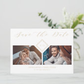 Fancy Golden Initials Chic Ornament Sophisticated  セーブザデート (スタンド正面)