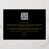 Fancy Golden Minimalist Branches 2 Photos Wedding 箔招待状 (裏面)