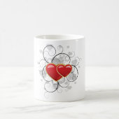 Fancy Heart Red Love Coffee Mug コーヒーマグカップ (中央)