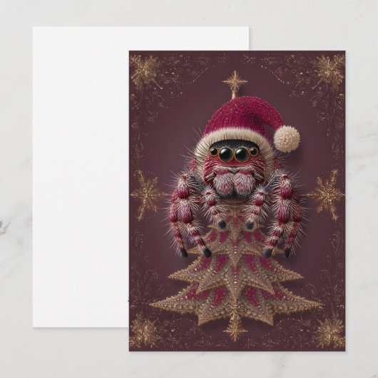 Fancy Jumping Spider Christmas Cards シーズンカード (正面/裏面)