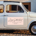 Fancy Just Married Sign カーマグネット<br><div class="desc">An elegant design for the honeymoon getaway car. Choose your own background color.</div>