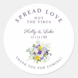 Fancy Lilac & Yellow Shades Floral Bouquet Wedding ラウンドシール