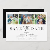 Fancy Minimalist Collage 3 Photos Couple Wedding (正面/裏面)