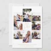 Fancy Modern Chic Collage 6 Photos Couple セーブザデート (正面)