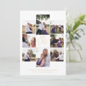 Fancy Modern Chic Collage 6 Photos Couple セーブザデート (スタンド正面)