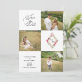 Fancy Modern Collage 3 Photos Wedding Couple セーブザデート (スタンド正面)