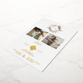 Fancy Modern Initials Botanical Anagram 2 Photos 箔招待状 (回転した状態)