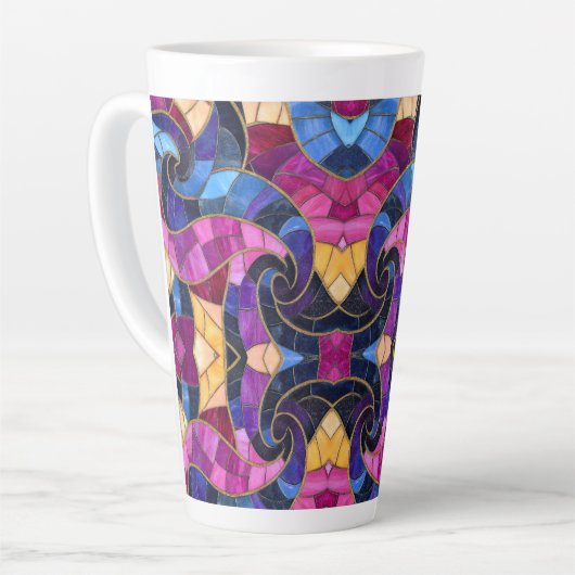 Fancy Mosaic Latte Coffee Mug カフェラテマグ (左アングル)