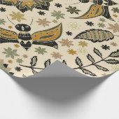 Fancy Moths and Flowers ラッピングペーパー (角)
