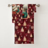 Fancy Mr. and Mrs. Claus Red Gold Bath Towel バスタオルセット (インサイチュ)