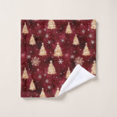 Fancy Mr. and Mrs. Claus Red Gold Bath Towel バスタオルセット (ウォッシュタオル)