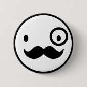 fancy mustchace face 缶バッジ (正面)