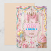 Fancy Nancy バースデー招待状|ピンクのプリンセス 招待状 (正面/裏面)